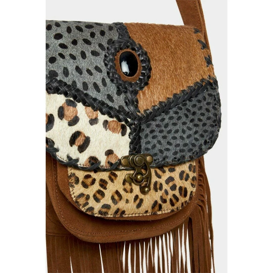 Joe Browns Mixed Animal Print Tasselled Suede Bag For Female 4 Joe Browns Mixed Animal Print Tasselled Suede Bag For Female - Image 2