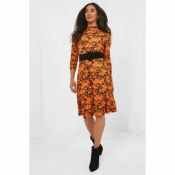Joe Browns Autumnal Funky Floral Long Sleeve Dress For Female