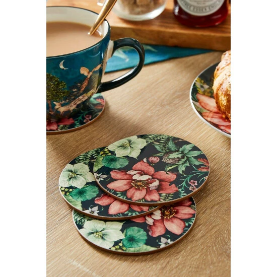 Joe Browns Set Of 4 Fabulous Forest Floral Round Coasters For Unisex 5 Joe Browns Set Of 4 Fabulous Forest Floral Round Coasters For Unisex - Image 3