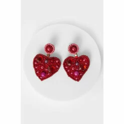 Joe Browns Hand Beaded Heart Earrings For Female