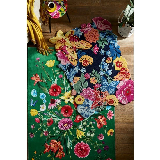Joe Browns Vibrant Floral Shaped Rug For Unisex 5 Joe Browns Vibrant Floral Shaped Rug For Unisex - Image 3