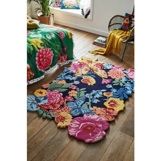Joe Browns Vibrant Floral Shaped Rug For Unisex 6 Joe Browns Vibrant Floral Shaped Rug For Unisex - Image 4