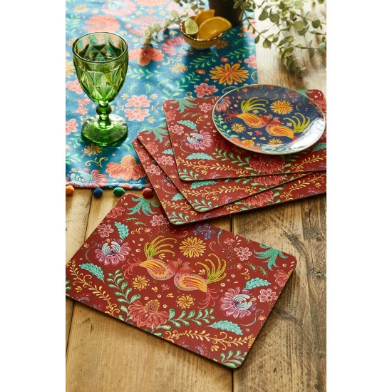 Joe Browns Set Of 4 Folk Floral Placemats For Unisex 6 Joe Browns Set Of 4 Folk Floral Placemats For Unisex - Image 4