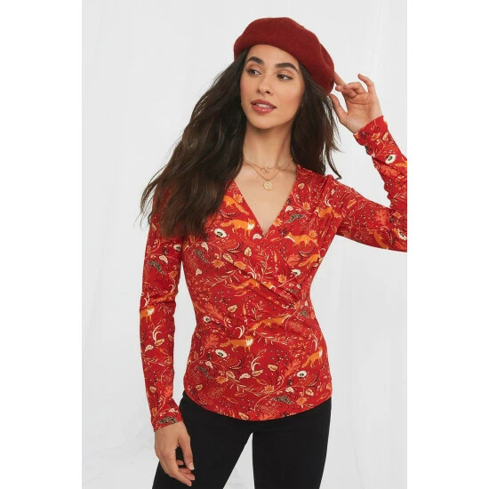 Joe Browns Foxy Animal Print Wrap Top For Female 7 Joe Browns Foxy Animal Print Wrap Top For Female - Image 5