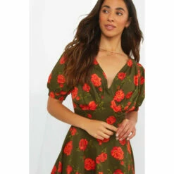Joe Browns Retro Short Sleeve V Neck Floral Roses Dress For Female -Joe Browns Shop unnamed file 3849