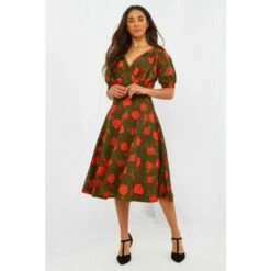 Joe Browns Retro Short Sleeve V Neck Floral Roses Dress For Female -Joe Browns Shop unnamed file 3850