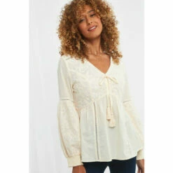 Joe Browns Tassel Tie V Neck Detailed Boho Top For Female -Joe Browns Shop unnamed file 400