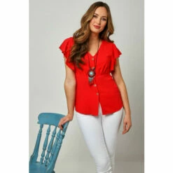Joe Browns Frill Sleeve Blouse Red For Female 9 Joe Browns Frill Sleeve Blouse Red For Female -Joe Browns Shop unnamed file 5118